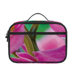 Pink Orchid Flower Print Portable Lunch Bag