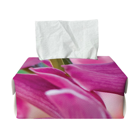 Pink Orchid Flower Print Rectangle Tissue Box Cover