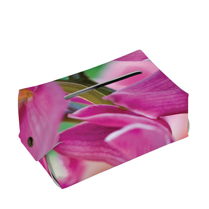Pink Orchid Flower Print Rectangle Tissue Box Cover