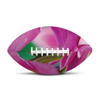 Pink Orchid Flower Print Rugby Ball