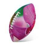 Pink Orchid Flower Print Rugby Ball
