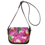 Pink Orchid Flower Print Saddle Bag