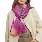 Pink Orchid Flower Print Scarf