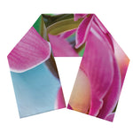 Pink Orchid Flower Print Scarf