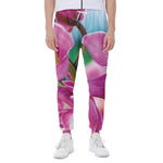 Pink Orchid Flower Print Scuba Joggers