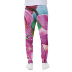 Pink Orchid Flower Print Scuba Joggers
