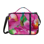 Pink Orchid Flower Print Shoulder Strap Bible Bag