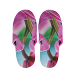 Pink Orchid Flower Print Slippers