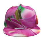 Pink Orchid Flower Print Snapback Cap