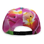 Pink Orchid Flower Print Snapback Cap