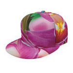 Pink Orchid Flower Print Snapback Cap