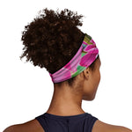 Pink Orchid Flower Print Sports Headband