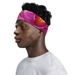 Pink Orchid Flower Print Sports Headband