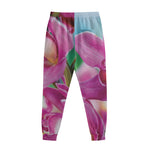 Pink Orchid Flower Print Sweatpants