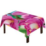 Pink Orchid Flower Print Tablecloth