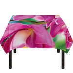 Pink Orchid Flower Print Tablecloth