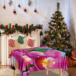 Pink Orchid Flower Print Tablecloth