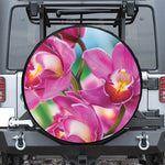 Pink Orchid Flower Print Tire Cover