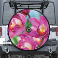 Pink Orchid Flower Print Tire Cover With Camera Hole