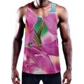 Pink Orchid Flower Print Men's Workout Tank Top