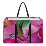 Pink Orchid Flower Print Utility Tote Bag