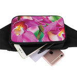 Pink Orchid Flower Print Waist Bag