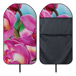 Pink Orchid Flower Print Waterproof Car Seat Cover