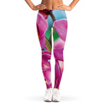 Pink Orchid Flower Print Women's Leggings
