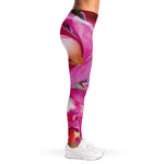 Pink Orchid Flower Print Women's Leggings