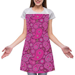 Pink Paisley Pattern Print Adjustable Apron