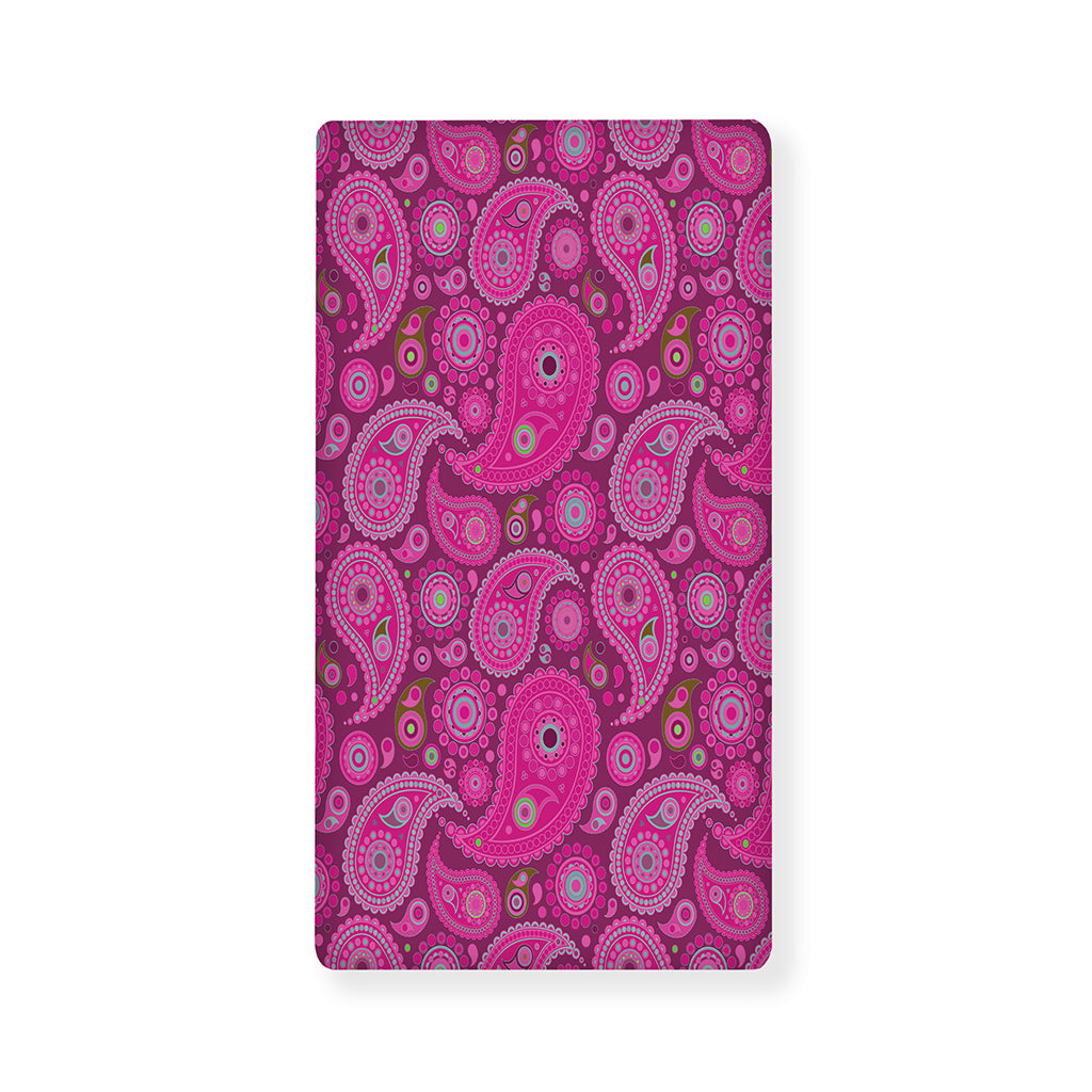 Pink Paisley Pattern Print Baby Crib Sheet