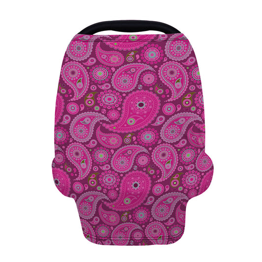 Pink Paisley Pattern Print Baby Seat Cover