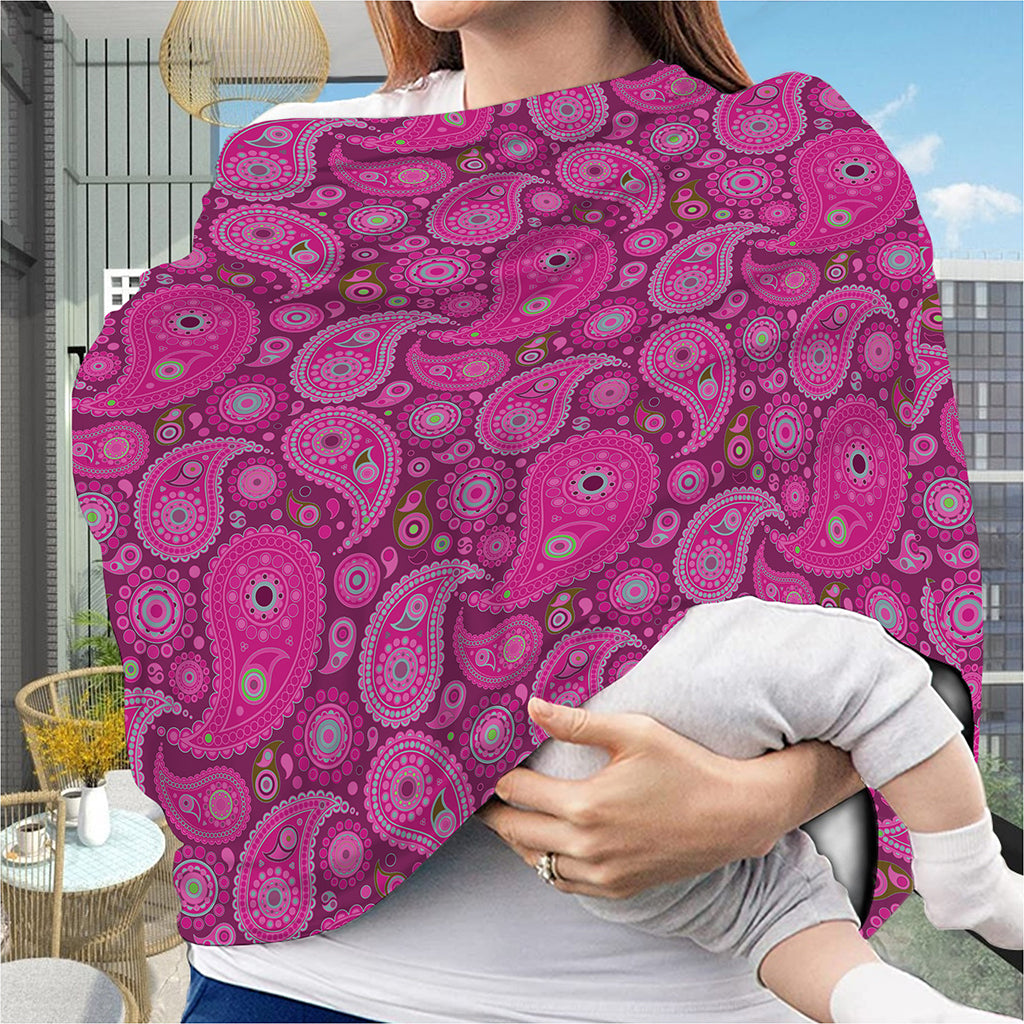 Pink Paisley Pattern Print Baby Seat Cover