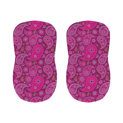 Pink Paisley Pattern Print Bar Stool Covers