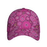 Pink Paisley Pattern Print Baseball Cap