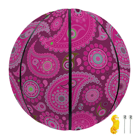Pink Paisley Pattern Print Basketball