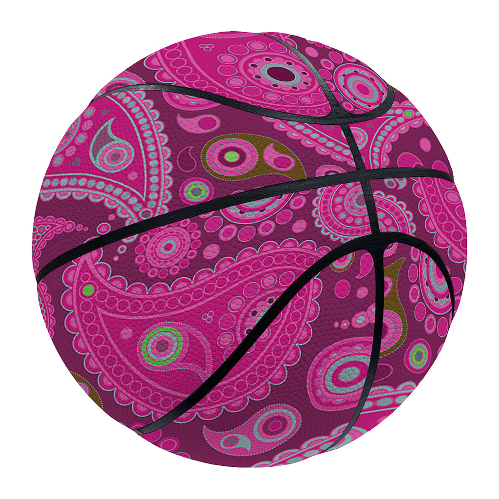 Pink Paisley Pattern Print Basketball