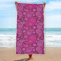 Pink Paisley Pattern Print Beach Towel
