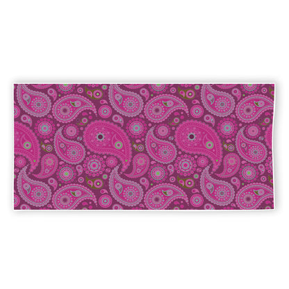 Pink Paisley Pattern Print Beach Towel