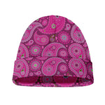 Pink Paisley Pattern Print Beanie
