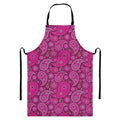 Pink Paisley Pattern Print Bib Apron With Pocket