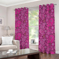 Pink Paisley Pattern Print Dimout Grommet Curtains