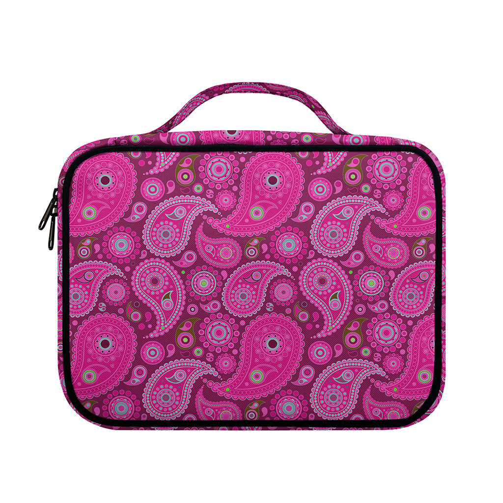 Pink Paisley Pattern Print Briefcase Bible Bag