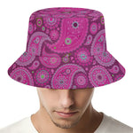 Pink Paisley Pattern Print Bucket Hat