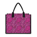 Pink Paisley Pattern Print Canvas Tote Bag