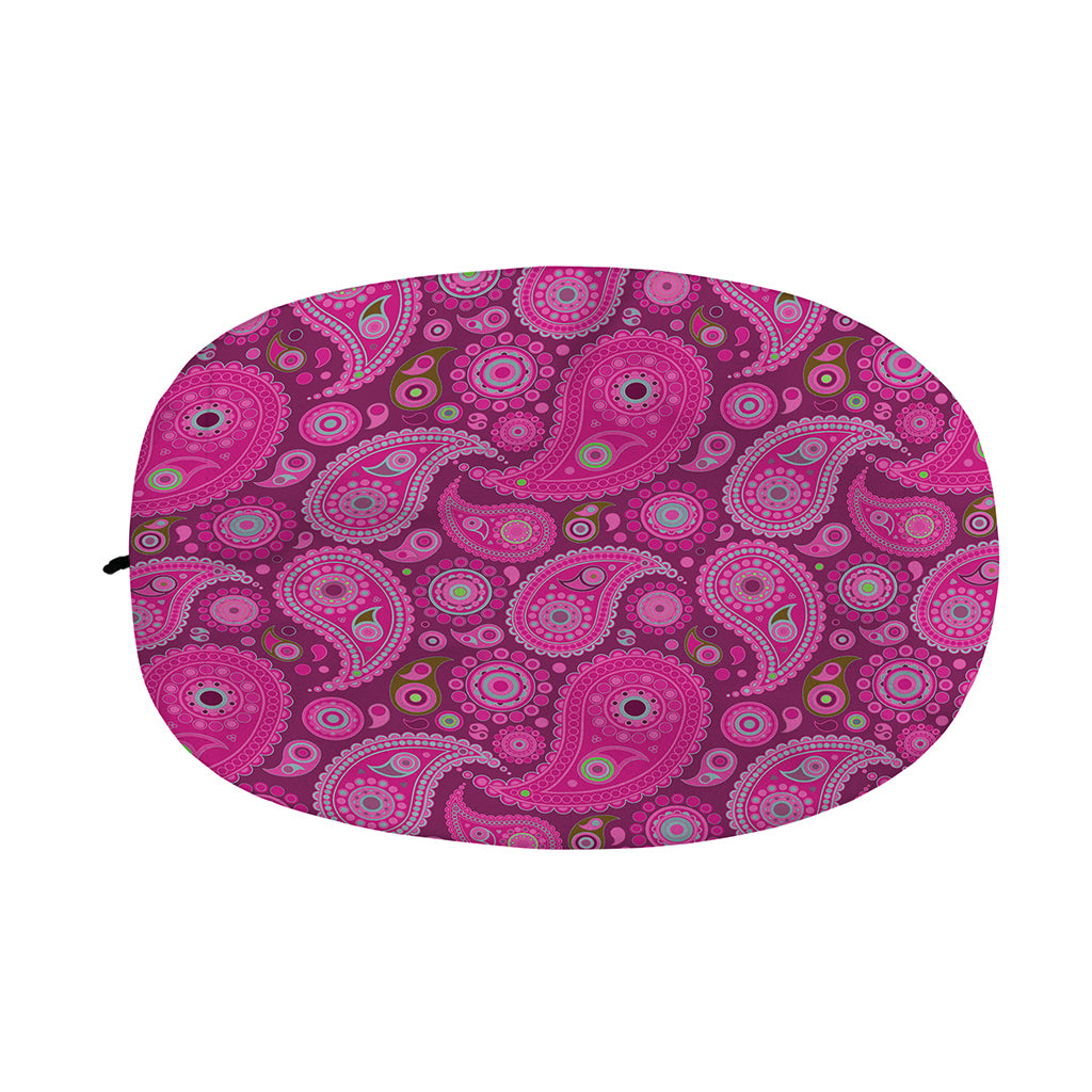 Pink Paisley Pattern Print Car Side Mirror Covers