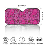 Pink Paisley Pattern Print Car Windshield Sun Shade