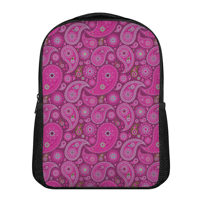 Pink Paisley Pattern Print Casual Backpack