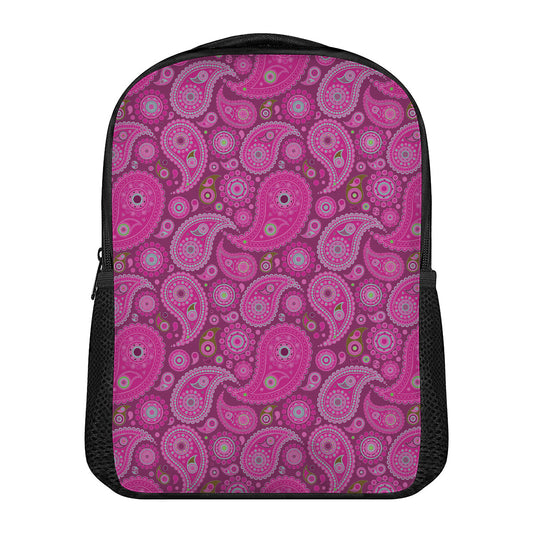 Pink Paisley Pattern Print Casual Backpack