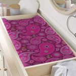 Pink Paisley Pattern Print Changing Pad Cover